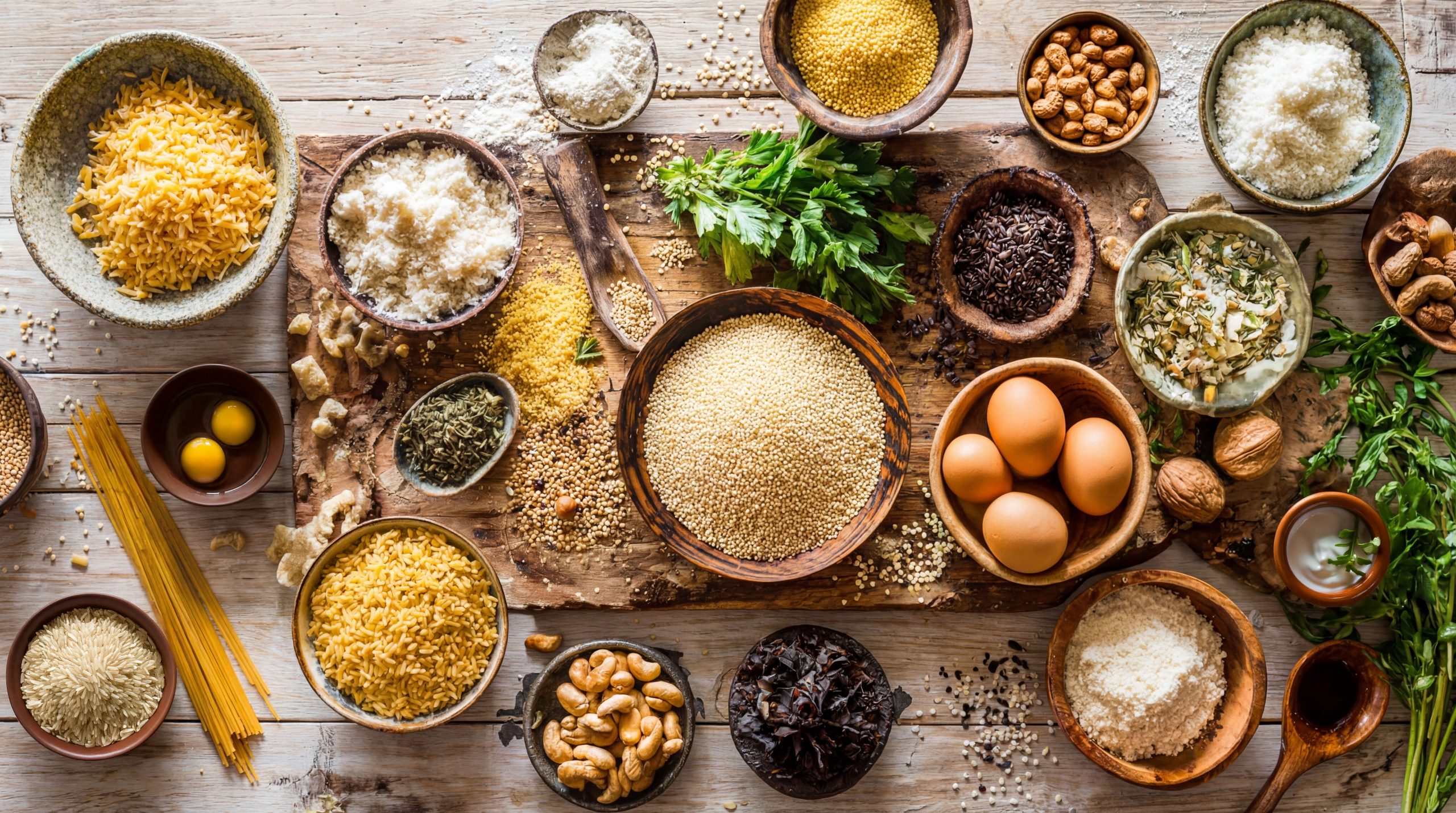 Verschiedene Zutaten auf einem Tisch