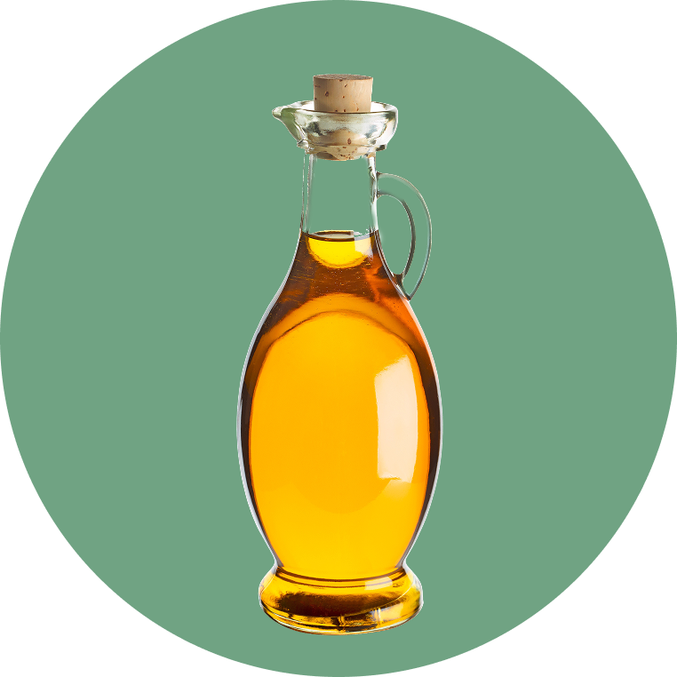 Ölflasche Öl Flasche auf grünem Kreis